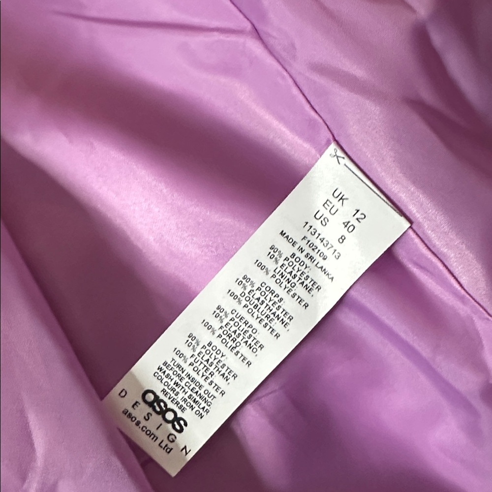 NEW Nordstrom ASOS Lavender Long Oversized Double Breasted Single Button Blazer - Picture 10 of 11